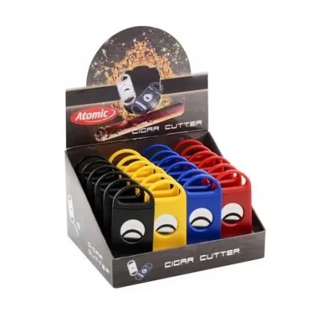 EXP 24 CORTAPUROS ATOMIC DOBLE CUCHILLA  (4 COLORES SURTIDOS)