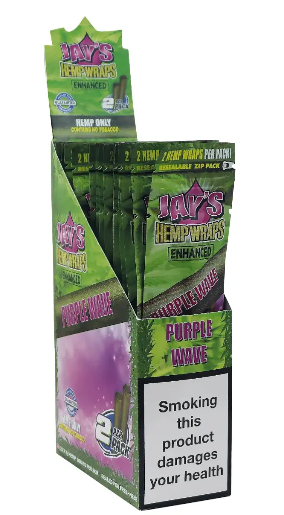 BLUNT HEMP TERPENOS PURPLE WAVE JUICY JAY'S (25X2) (HELADO DE MORA)