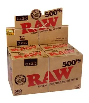 PAPEL RAW 500 BLOC (78MM)(20)