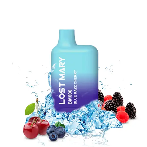 PACK 10 VAPER DESECHABLE LOST MARY 600 BLUE RAZZ CHERRY 20MG (ARÁNDANOS Y CEREZA)