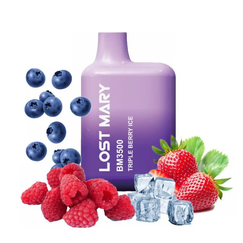 PACK 10 VAPER DESECHABLE LOST MARY 600 TRIPLE BERRY ICE 20MG (FRAMBUESAS AGRIAS, ARÁNDANOS Y FRESAS)