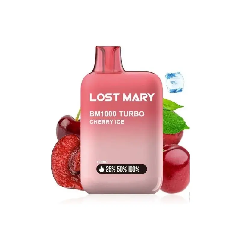 PACK 10 VAPER DESECHABLE LOST MARY BM1000 CHERRY ICE 20MG (CEREZA)
