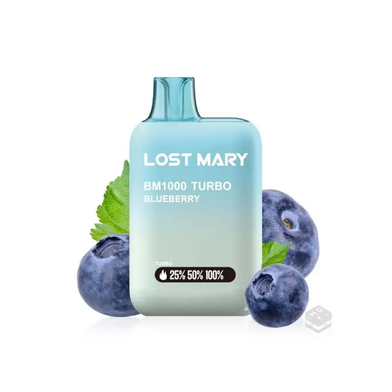 PACK 10 VAPER DESECHABLE LOST MARY BM1000 BLUEBERRY 20MG (ARÁNDANOS)