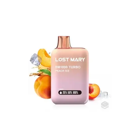 PACK 10 VAPER DESECHABLE LOST MARY BM1000 PEACH ICE 20MG (MELOCOTON)