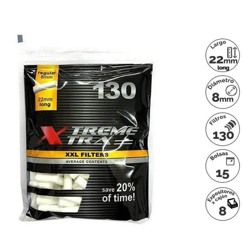 EXP XTREME XTRA 130 FILTROS (8MM)(15 BOLSAS)