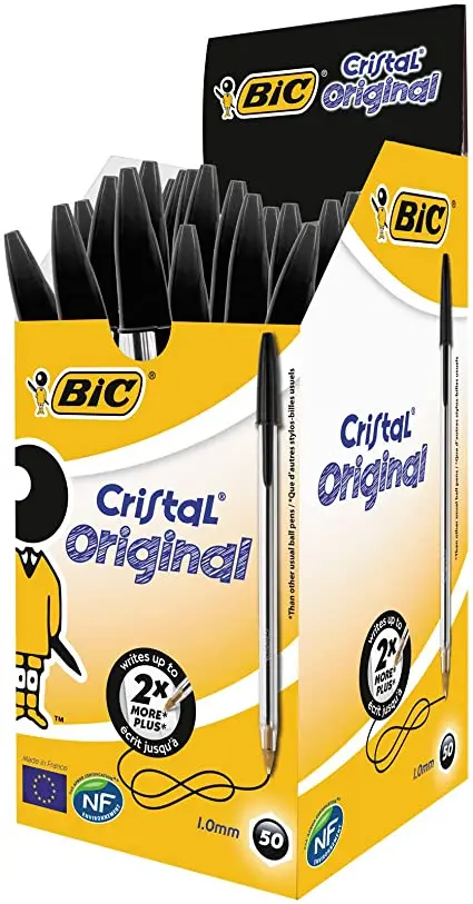 CAJA 50 BOLIGRAFOS BIC CRISTAL OR. NEGRO
