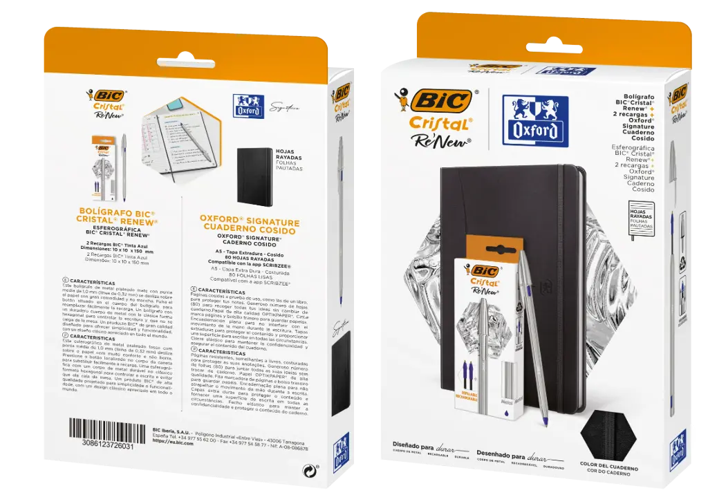 PACK LIBRETA NEGRA OXFORD + BOLI