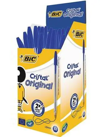 CAJA 50 BOLIGRAFOS BIC CRISTAL OR. AZUL