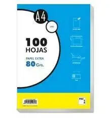 PAQUETE FOLIOS A4 PACSA DE 100 HOJAS 80GR