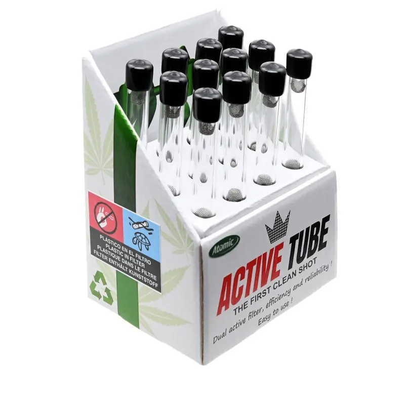 EXP 12 PIPAS ACTIVE TUBE CRISTAL TRANSPARANTE (FILTRO CARBÓN)