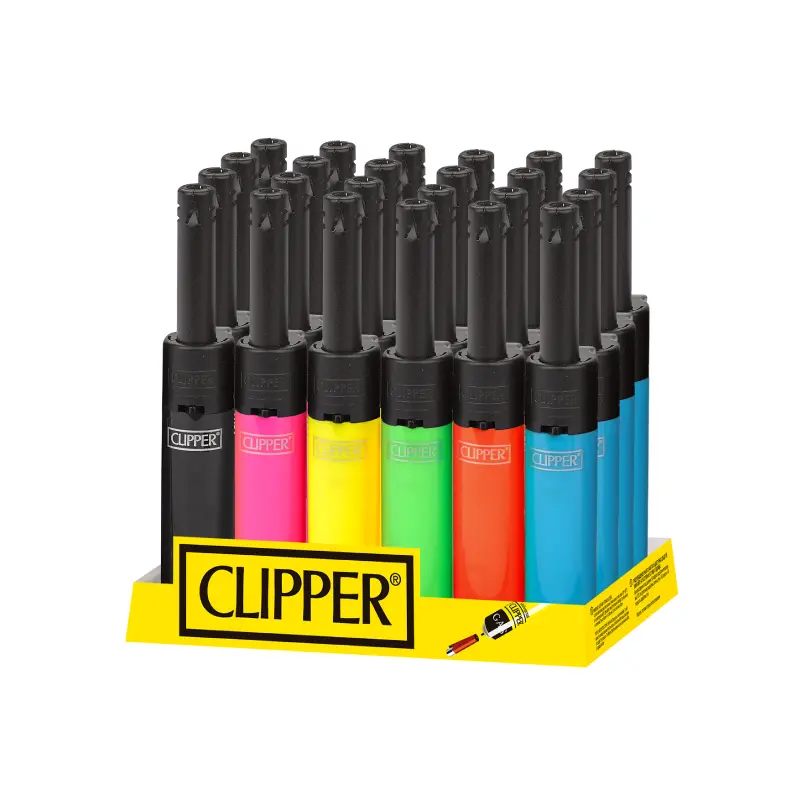 EXP 24 ENCENDEDORES CLIPPER MINI TUBE SHINY COLORS