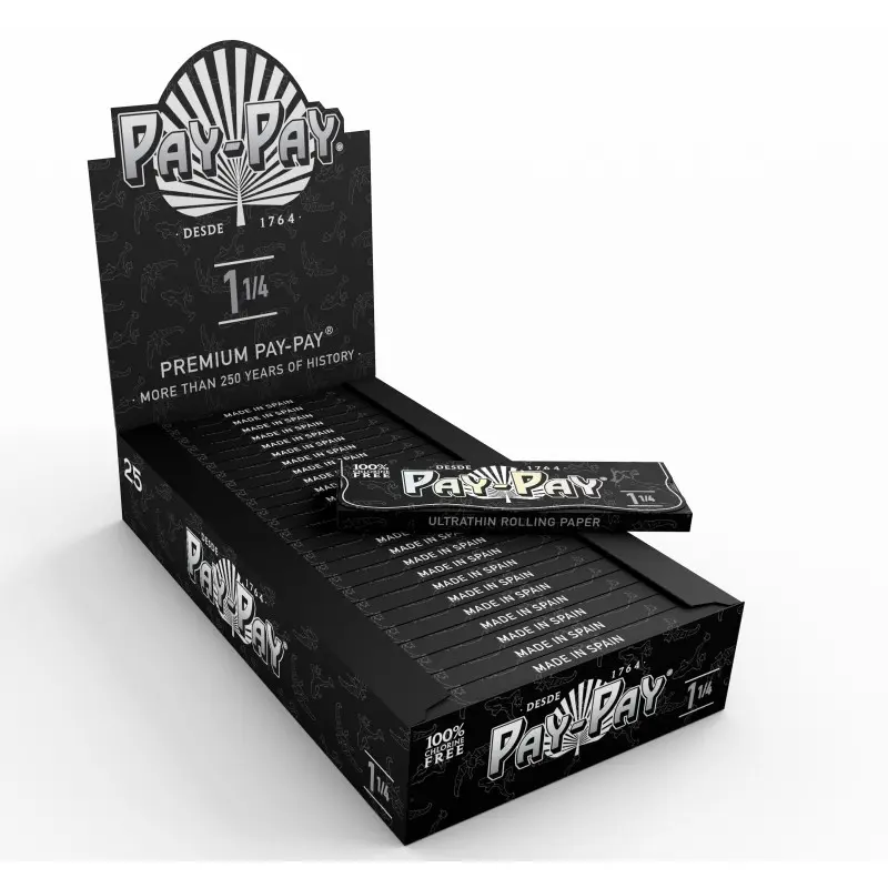 PAPEL PAY-PAY 1.1/4 BLACK PREMIUM (78MM)(25)