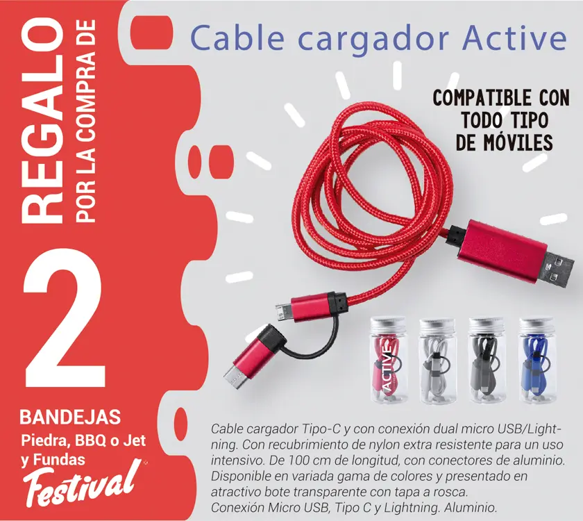CABLE/CARGADOR ACTIVE MOVIL C/ TARRO