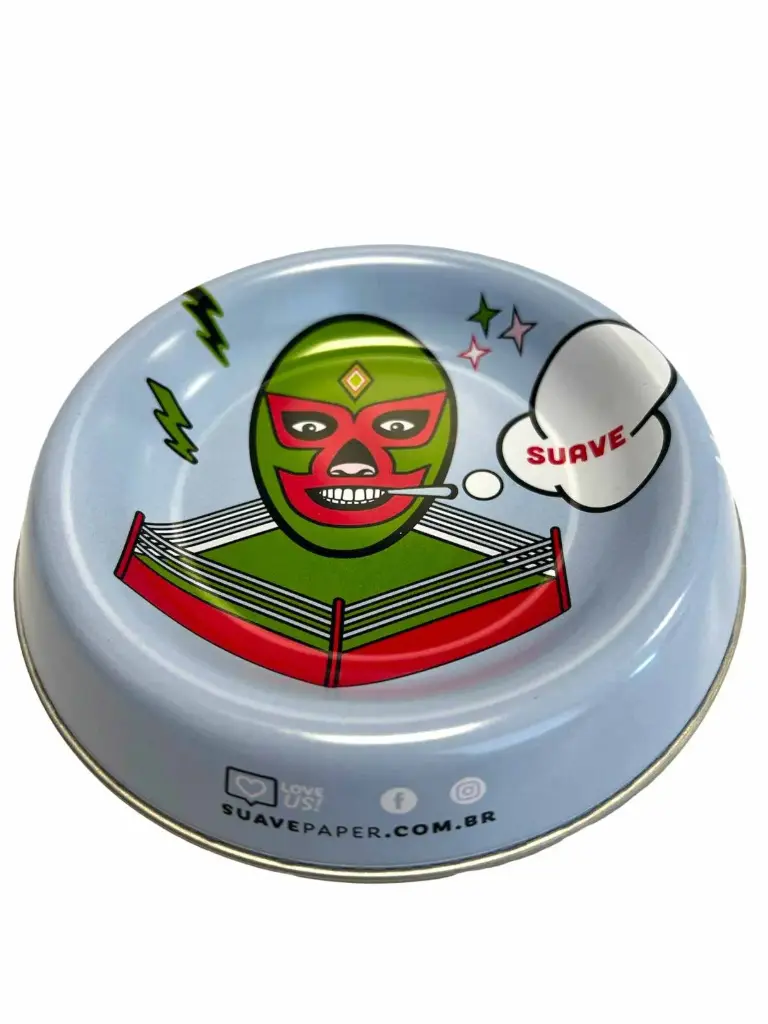 CENICERO METALICO SUAVE  LUCHADOR 15CM