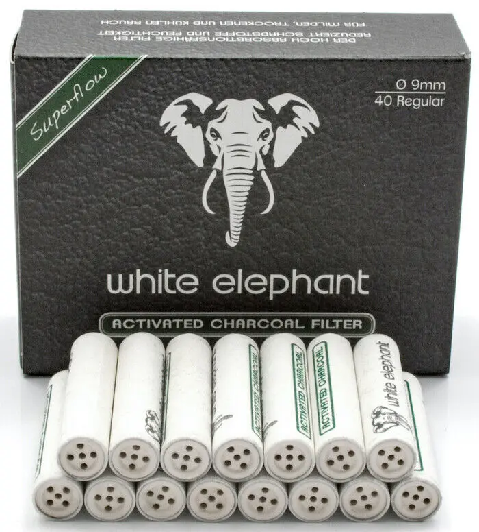 FILTROS CARBÓN ACTIVO WHITE ELEPHANT 9MM (40x10)