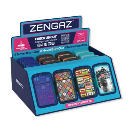 EXP. 16 ENCENDEDORES JET ZENGAZ RECARGABLE ZL-12 SURTIDOS (SERIE 2) (TURBO)