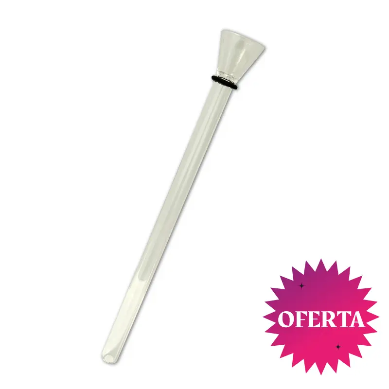 CAZOLETA CON TUBO PARA BONGS 17CM LARGO 1CM DIÁMETRO