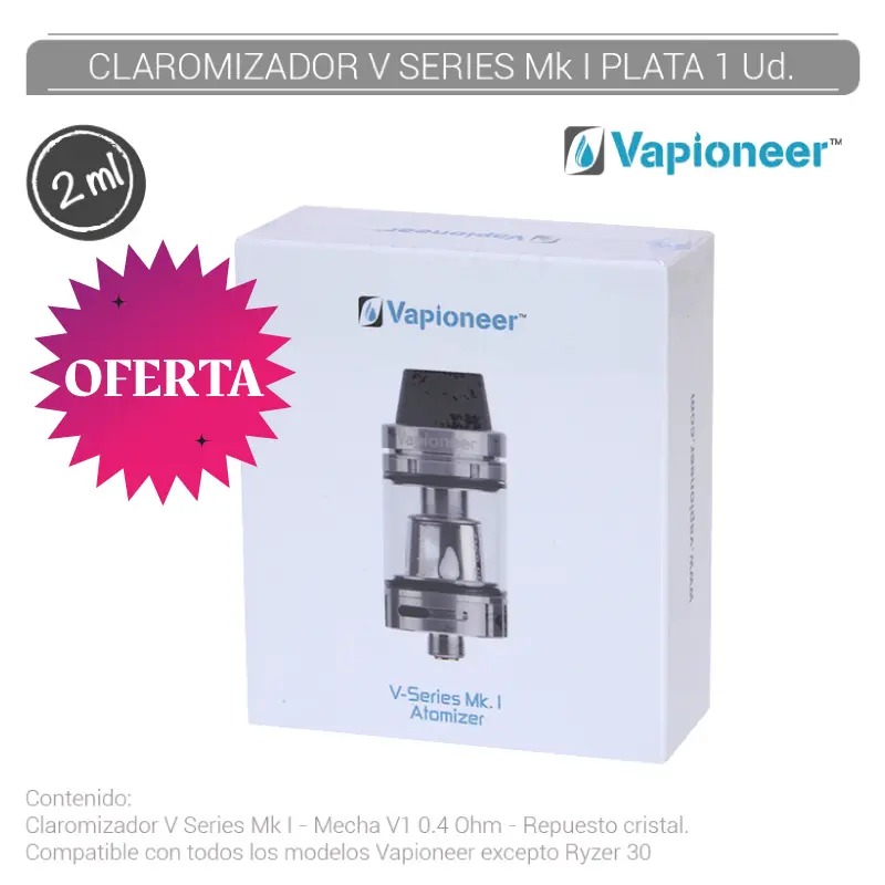CLAROMIZADOR VAPIONEER V SERIES SILVER