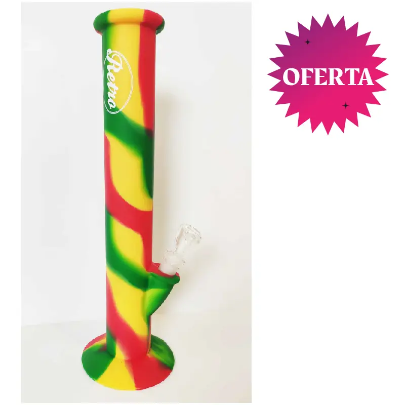 BONG SILICONA RASTA RETRO 35 CM