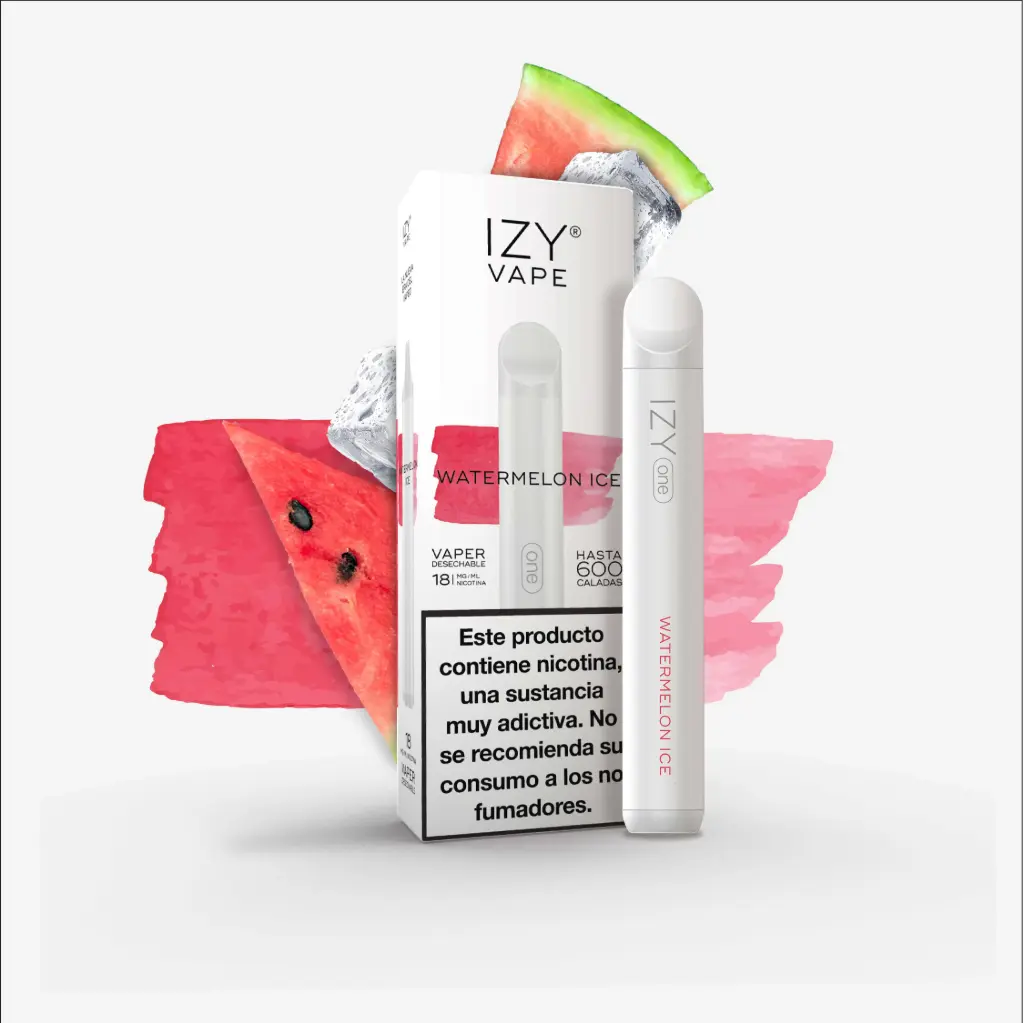 PACK 5 VAPERS DESECHABLES IZY NICOTINA 18MG WATERMELON ICE (SANDIA)