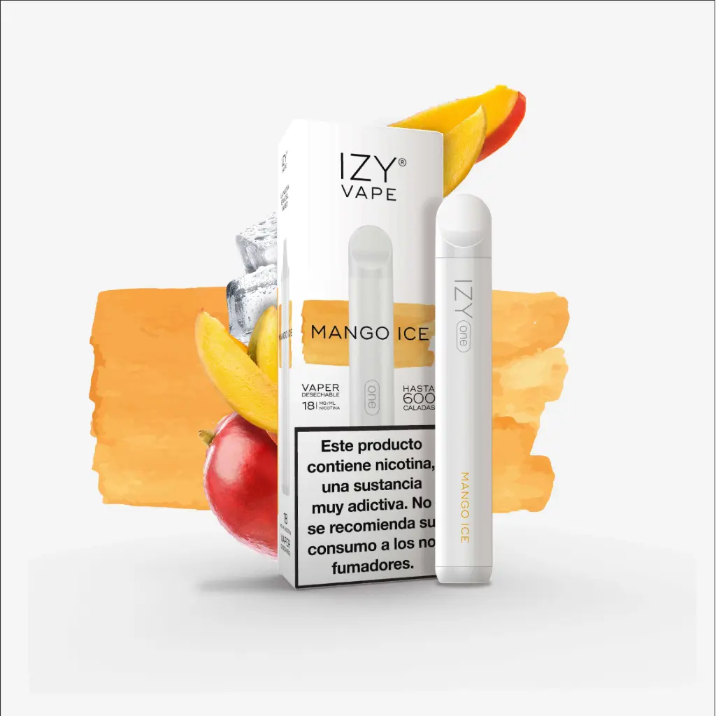 PACK 5 VAPERS DESECHABLES IZY NICOTINA 18MG MANGO ICE (MANGO)
