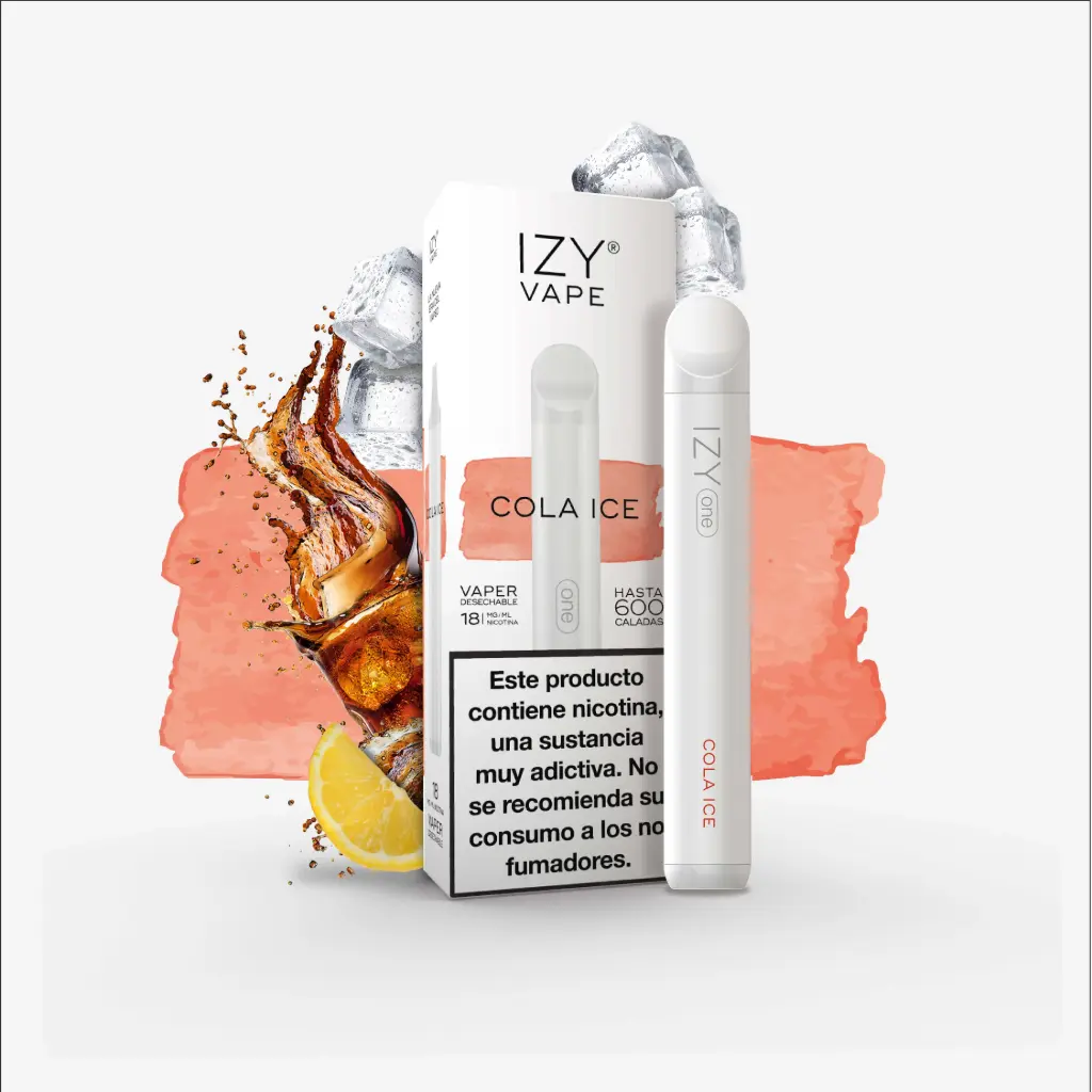 PACK 5 VAPERS DESECHABLES IZY NICOTINA 18MG COLA ICE (REFRESCO DE COLA)