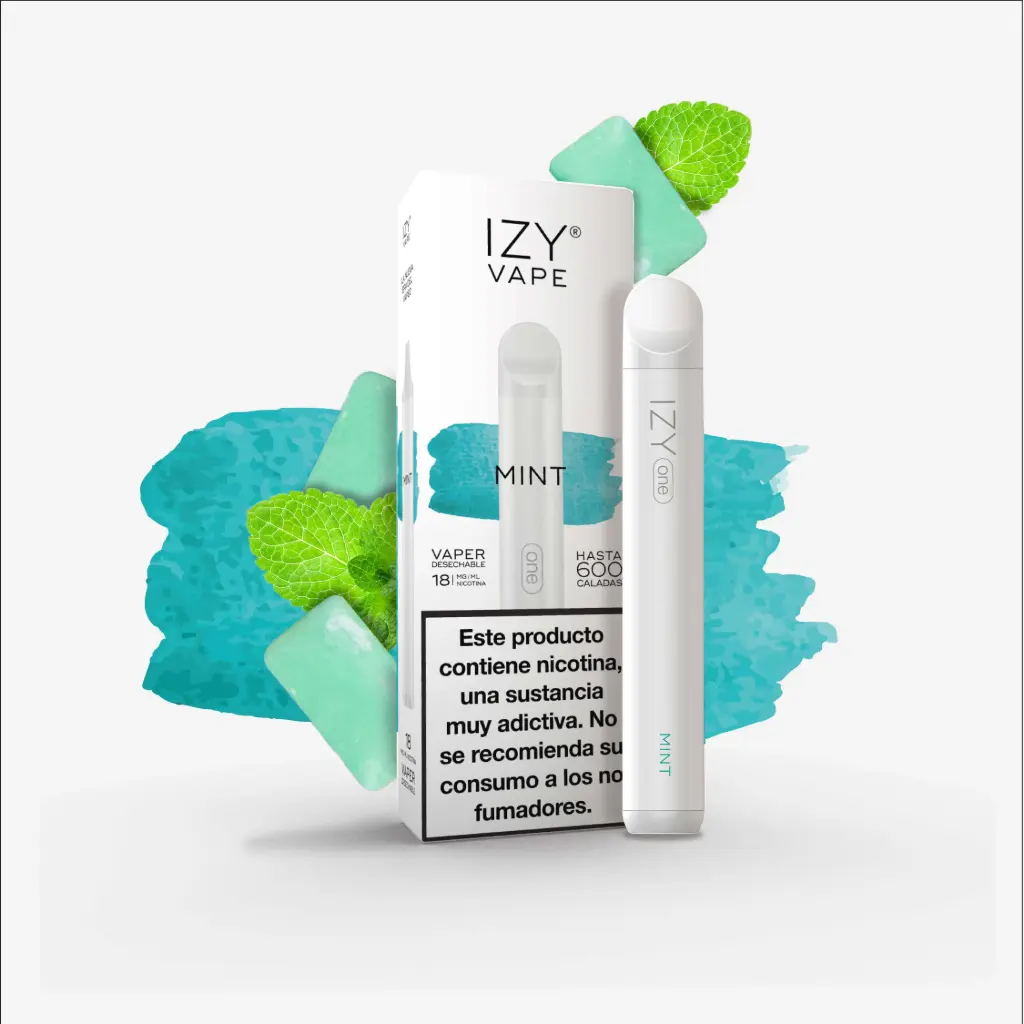 PACK 5 VAPERS DESECHABLES IZY NICOTINA 18MG MINT (MENTA)
