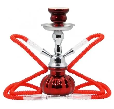 SHISHA ATOMIC CALABAZA METAL ROJA 25CM ROJO (2 MANGUERAS)