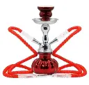 SHISHA ATOMIC CALABAZA METAL ROJA 25CM ROJO (2 MANGUERAS)