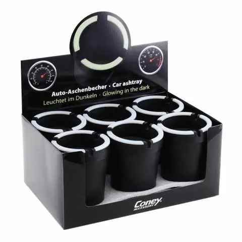 EXP 6 CENICEROS COCHE NYLON NEGRO PERFIL FLUOR