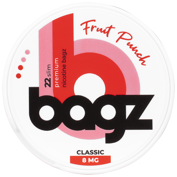 PACK 5 BOTES BAGZ FRUIT PUNCH 8MG (CLASSIC)