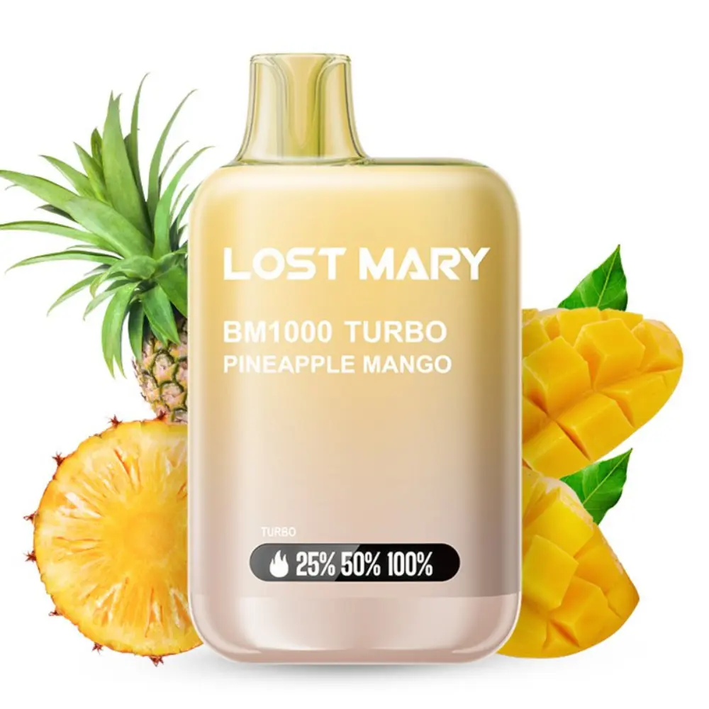 PACK 10 VAPER DESECHABLE LOST MARY BM1000 PINNEAPPLE MANGO 20MG (PIÑA Y MANGO)