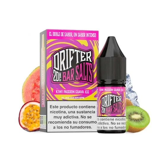 LIQUIDO DRIFTER BAR SALTS KIWI PASSION FRUIT GUAVA (KIWI, FRUTA DE LA PASIÓN Y GUAYABA) 20MG 10ML