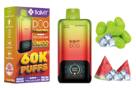 VAPER BALMY DUO NON NICOTINE 60K MAGIC MELON Y WATERMELON (CHUCHE DE MELON + SANDIA)