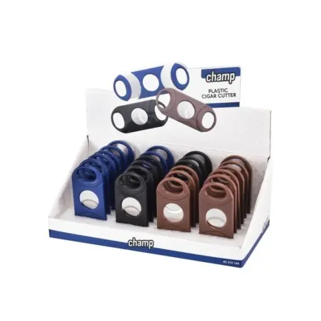 [40519148] EXP 24 CORTAPUROS CHAMP MATE DE PLASTICO (3 COLORES)