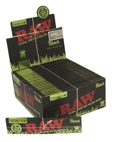 [14492] PAPEL RAW BLACK ORGANIC KS  SLIM  (110MM)(50U.)