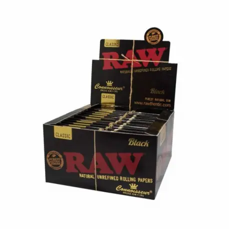 [13822] RAW BLACK CONNOISSEUR KS SLIM+TIPS (110MM)(24)