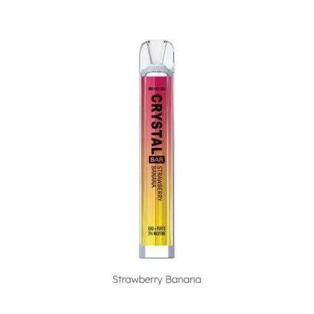 [CR-01] PACK 10 VAPER DESECHABLE SKE CRYSTAL BAR STRAWBERRY BANANA 20MG (FRESA Y PLÁTANO)
