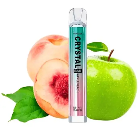 [CR-18] PACK 10 VAPER DESECHABLE SKE CRYSTAL BAR APPLE PEACH 20MG (MANZANA Y MELOCOTÓN)