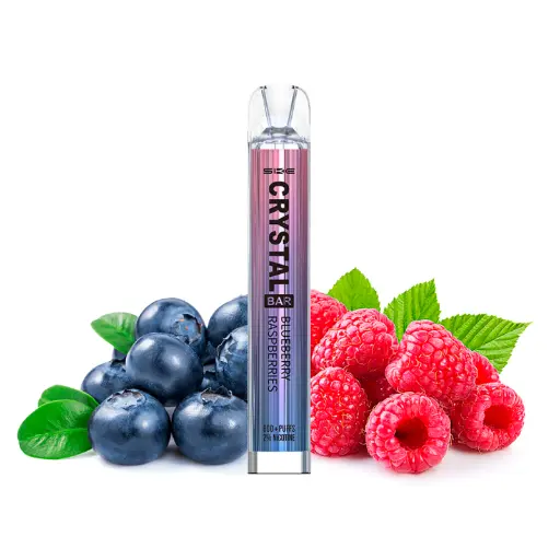 [CR-20] PACK 10 VAPER DESECHABLE SKE CRYSTAL BAR BLUEBERRY RASPBERRY 20MG (ARÁNDANOS Y FRAMBUESA)