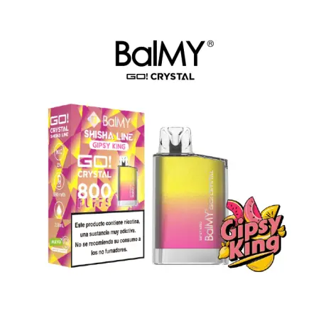 [BC-30] VAPER DESECHABLE BALMY GO CRYSTAL 20MG GIPSY KING (MELÓN, SANDÍA, NARANJA Y LIMÓN)