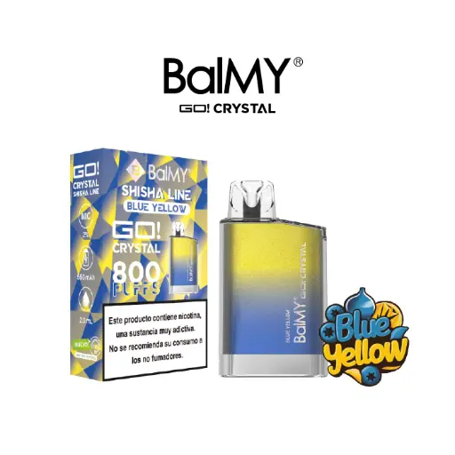 [BC-31] VAPER DESECHABLE BALMY GO CRYSTAL 20MG BLUE YELLOW (MELÓN Y ARÁNDANOS)