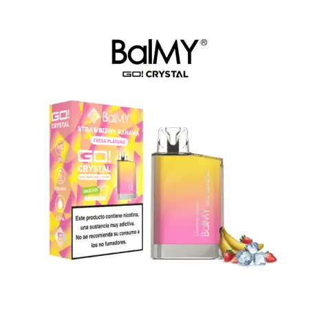 [BC-33] VAPER DESECHABLE BALMY GO CRYSTAL 20MG STRAWBERRY-BANANA (FRESA Y PLÁTANO)