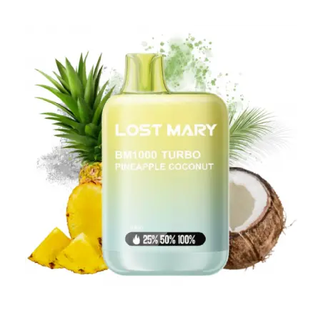 [BM-06] PACK 10 VAPER DESECHABLE LOST MARY BM1000 PINEAPPLE COCONUT 20 MG (PIÑA Y COCO)