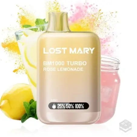 [BM-08] PACK 10 VAPER DESECHABLE LOST MARY BM1000 ROSE LEMONADE 20MG (LIMONADA ROSA)