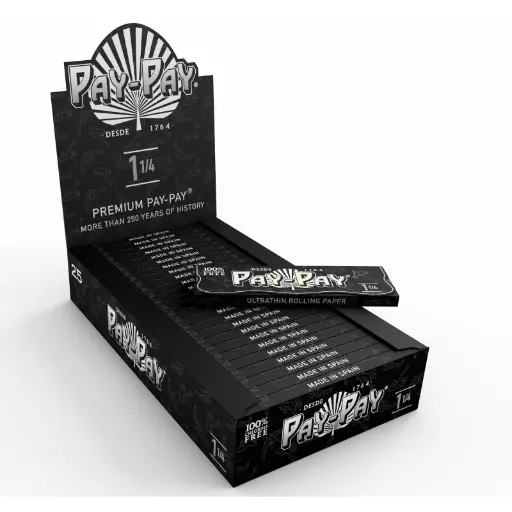 [P0012] PAPEL PAY-PAY 1.1/4 BLACK PREMIUM (78MM)(25)