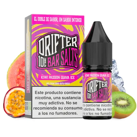 [DRIF-13-10MG] LÍQUIDO DRIFTER BAR SALTS KIWI PASSION FRUIT GUAVA (KIWI, FRUTA DE LA PASIÓN Y GUAYABA) 10MG 10ML