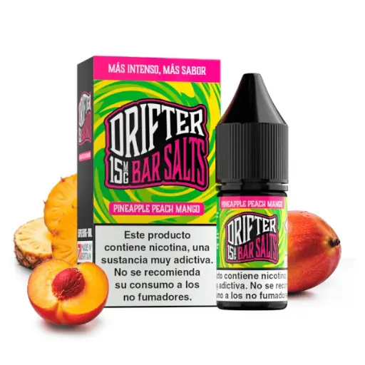 [DRIF-31-15MG] LÍQUIDO DRIFTER BAR SALTS PINEAPPLE PEACH MANGO (PIÑA, MELOCOTON Y MANGO) 15MG 10ML