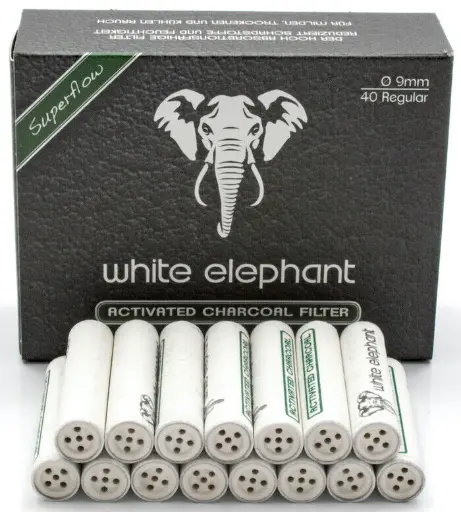 [640070] FILTROS CARBÓN ACTIVO WHITE ELEPHANT 9MM (40x10)
