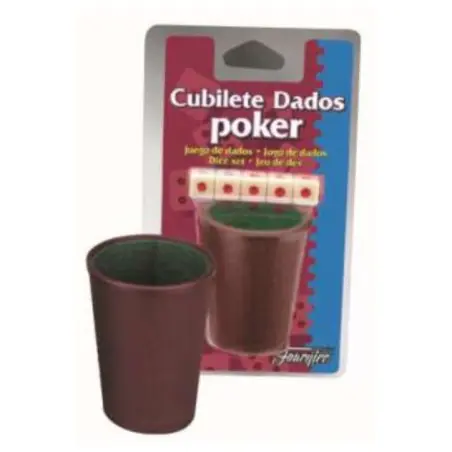[F29451] CUBILETE + DADOS POKER FOURNIER